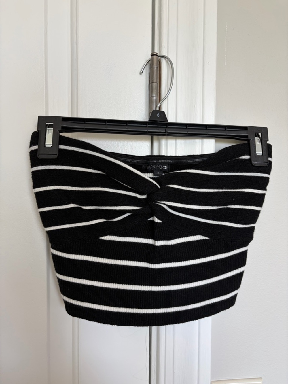 Papermoon Black and White Striped Tube Top